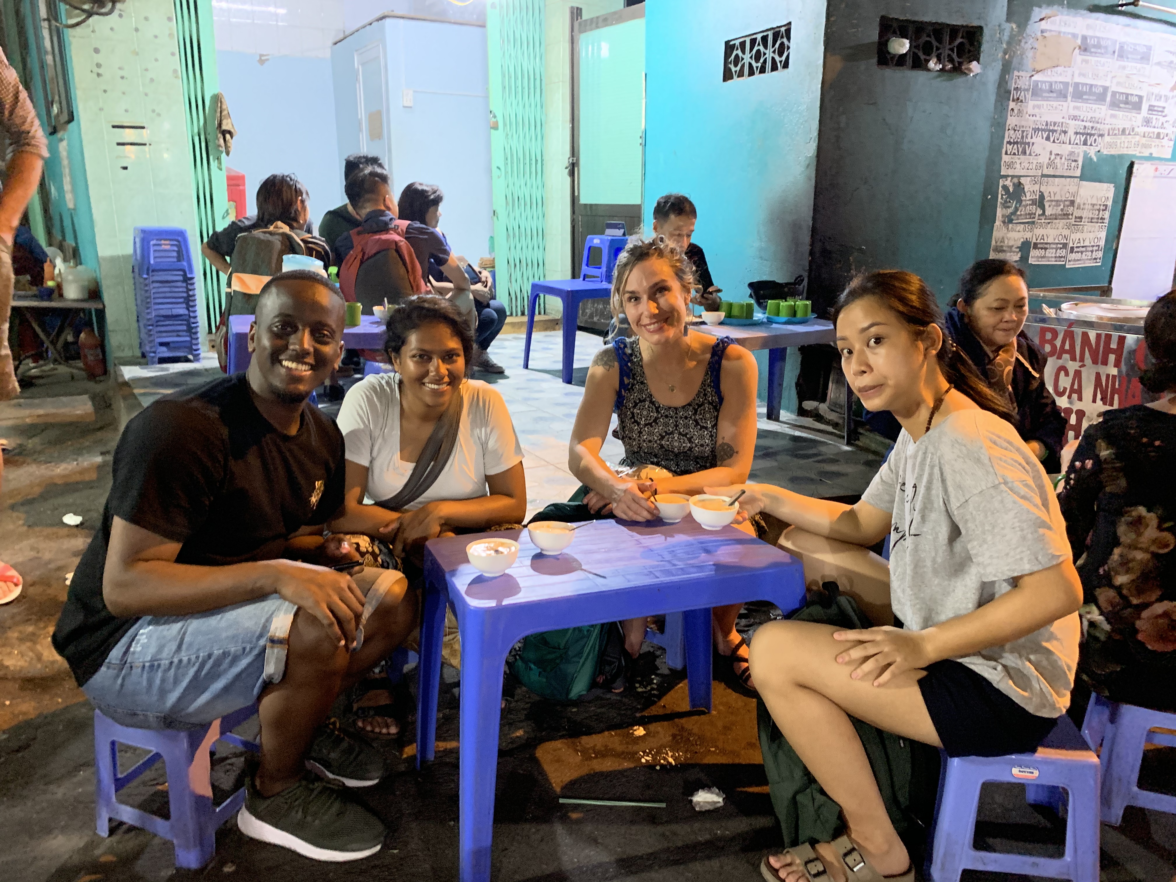 Saigon street at night on the Hidden Cocktails and Street Food night walk